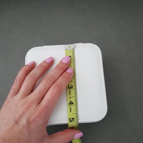 Mya Mini Jewelry Travel Case White Mirror Organizer Storage Box Mini Small - Picture 4 of 10